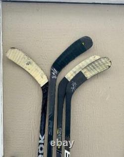 NHL game used & SIGNED and AUTOGRAPHED hockey sticks Anaheim Ducks lot of 3