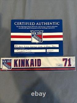 New York Rangers Garden Of Dreams Jersey And Locker Plate Keith Kinkaid