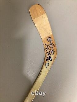 Phil Bourque Game Used Autographed Hockey Stick