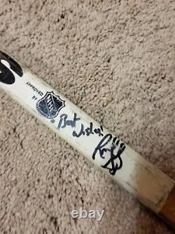 RON FRANCIS 91'92 Signed Cup Year Penguins Game Used Hockey Stick NHL COA