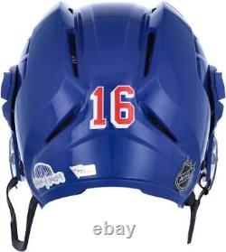 Ryan Strome Rangers Game-Used #16 Blue Warrior Helmet from the 2021 NHL Season