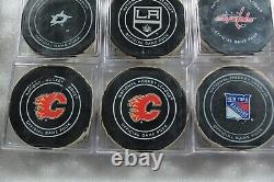San Jose Sharks Goal Game Used and Warm Up Puck Lot NHL Hockey
