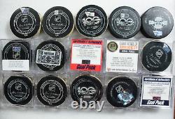 San Jose Sharks Goal Game Used and Warm Up Puck Lot NHL Hockey