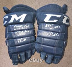Trevor Gillies South Carolina Stingrays Game Worn Used Gloves Autographed