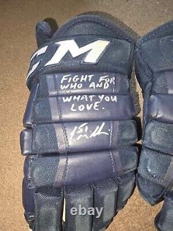 Trevor Gillies South Carolina Stingrays Game Worn Used Gloves Autographed