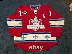 Tristan Fasig Game Used Worn Maine Nordiques Red Jersey NAHL