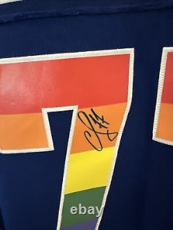 Vancouver Canucks Game Used Pride Night Warmup Signed Goldobin Sz 56