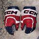 Washington Capitals Nic Dowd Game Used Worn Ccm Hg12 Hockey Gloves 14