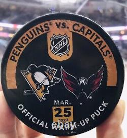 Washington Capitals vs Pittsburgh Penguins Official Warm-Up Puck 3/25/23