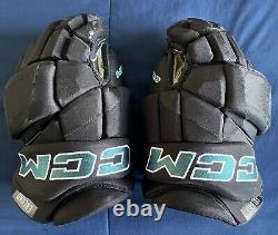 William Eklund Game Used Hockey Gloves San Jose Sharks CCM Pro Stock
